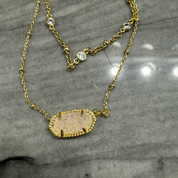 Kendra Scott Elisa Iridescent Drusy Gold Multi- Strand necklace - Picture 2 of 2